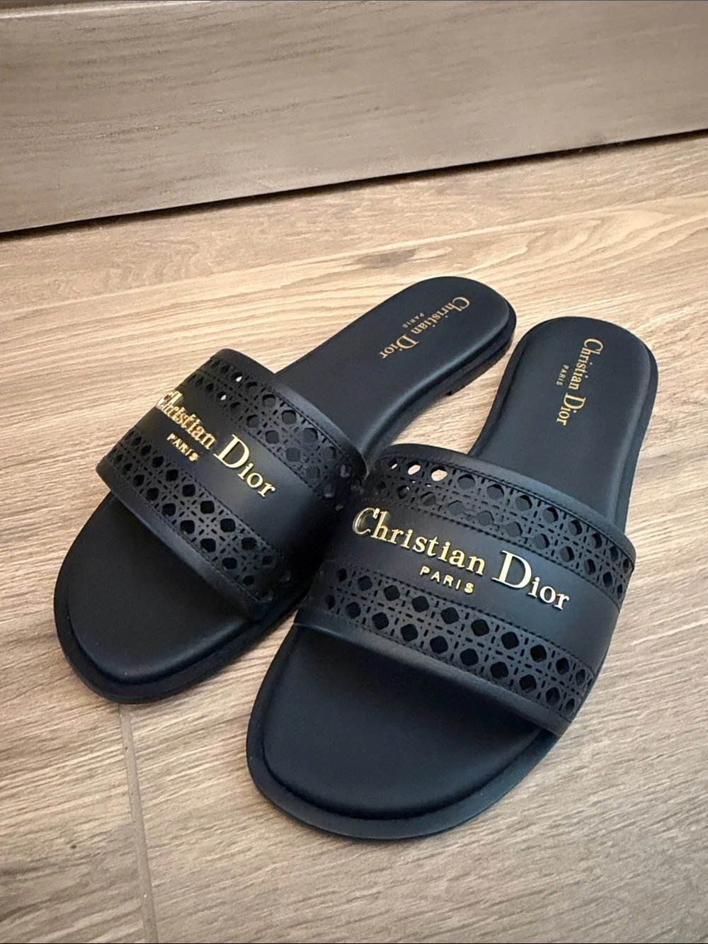 Dior D-Lane Slide Sandals leather EU39